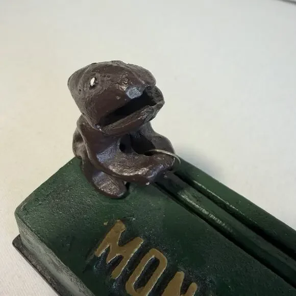 VTG Mechanical Cast Iron Jumping Monkey Coin Bank Works and in Good Condition!! - Picture 3 of 9